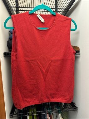 Calvin Klein Red Knit Sleeveless Tank and Sweater